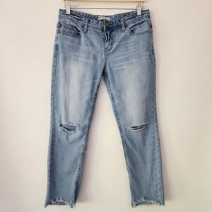 Free People raw hem distressed cropped jeans womens‎ size 29
